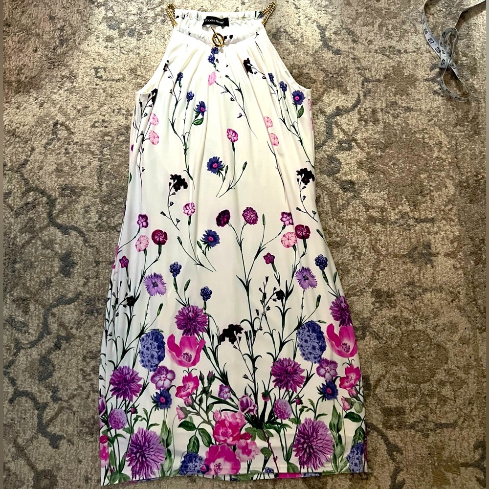 Ivanka Trump Floral Dress - White and Purple